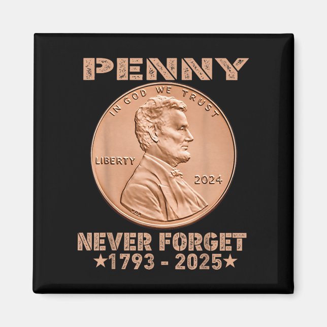 Glöm inte Penny Coin 1 Cent Retro 2025_1 Magnet (Framsidan)