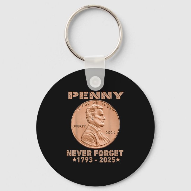 Glöm inte Penny Coin 1 Cent Retro 2025_1 Nyckelring (Framsida)
