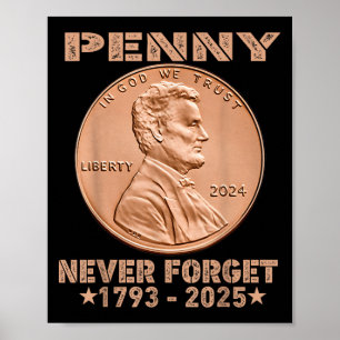 Glöm inte Penny Coin 1 Cent Retro 2025_1 Poster