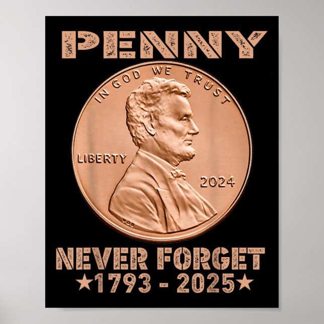 Glöm inte Penny Coin 1 Cent Retro 2025_1 Poster (Framsidan)