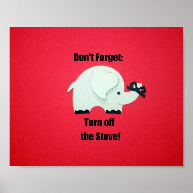 Glöm inte: Stäng av spisen! Poster (Framsidan)