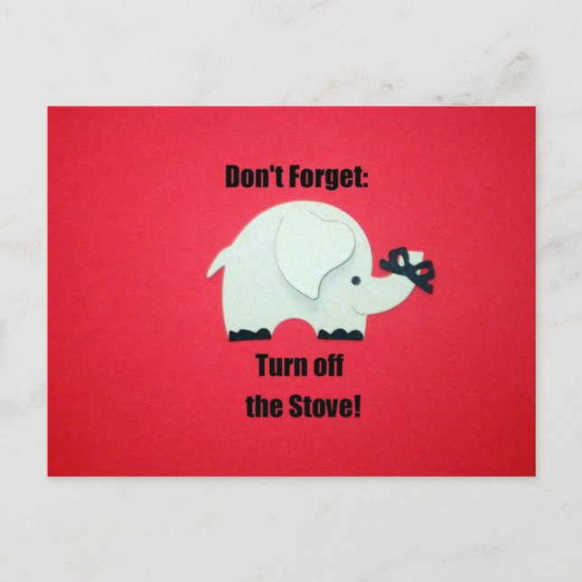 Glöm inte: Stäng av spisen! Vykort (Framsida)