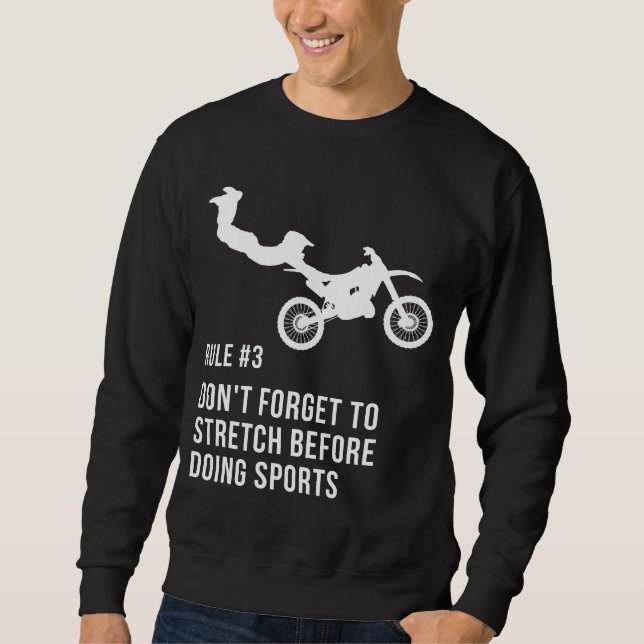 Glöm inte Stretch Motorbike Stuntman Lång Ärmad Tröja (Framsida)