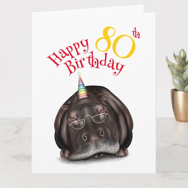 Glöm inte till Party, Sömnig Hippo Birthday Card Kort (Liten växt)