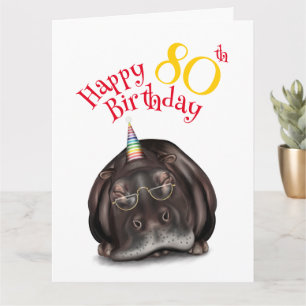 Glöm inte till Party, Sömnig Hippo Birthday Card Kort