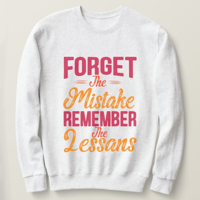 Glöm inte Vintagen Lesson Lång Ärmad Tröja (Design framsida)