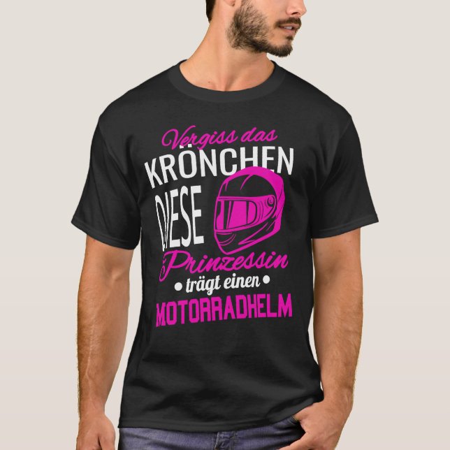 Glöm Krona I Princess Motorcle Helmet Bike T Shirt (Framsida)