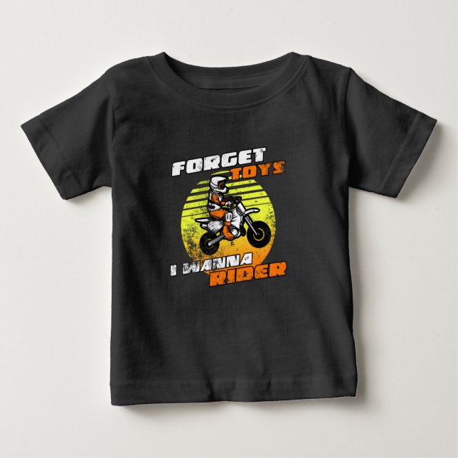 Glöm Leksaker I Wanna Rider Funny Motocross för Ki T Shirt (Framsida)