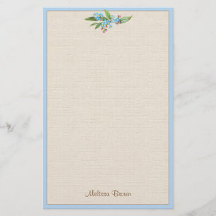 Glöm-Me-not-Bouquet Blåa blommor Rustic Cute Brevpapper