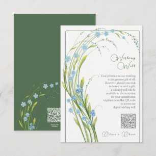 Glöm-Me-not-Bröllop Wishing-QR-kod Tilläggskort