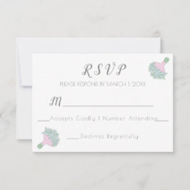 Glöm-Me-not-Doodle Stil Bröllop Bouquet OSA Kort