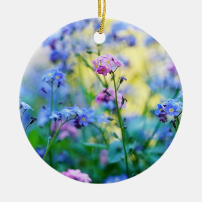 Glöm-Me-Not Flowers Julgransprydnad Keramik (Framsidan)