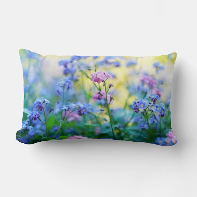 Glöm-Me-Not Flowers Lumbarkudde (Framsida)