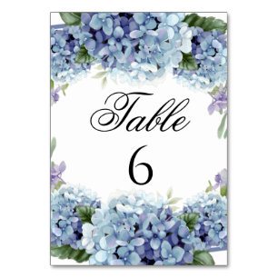 Glöm-Me-Not Flowers Watercolor Elegant bröllop Bordsnummer