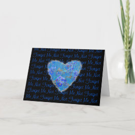 Glöm-Me-not-Heart Valentine Kärlek Romantik Helgkort