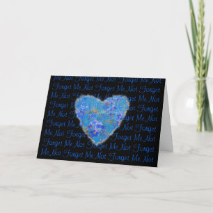 Glöm-Me-not-Heart Valentine Kärlek Romantik Helgkort