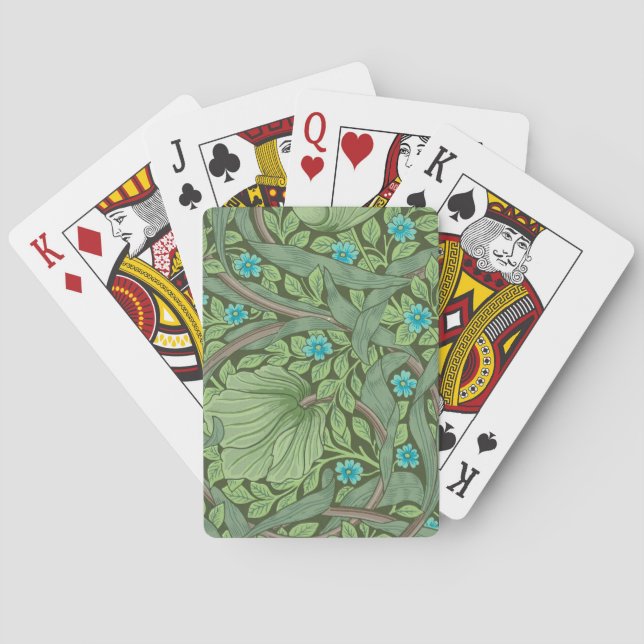 Glöm-Me-Nots, Tapet av William Morris Casinokort (Baksidan)