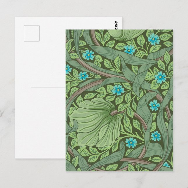 Glöm-Me-Nots, Tapet av William Morris Vykort (Fram/baksida)