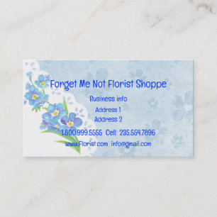Glöm mig Affärskortet Flower, inte Florist Shoppe Visitkort