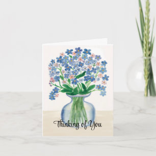 Glöm mig att inte blommor tänker på din sympati kort