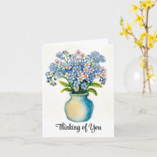 Glöm mig att inte blommor tänker på din sympati kort
