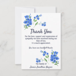 Glöm mig Ej Tack Funeral Sympathy Kort