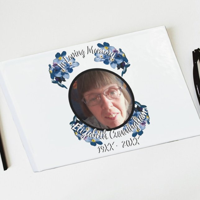 Glöm mig Ingen Blommigt design med foto Gästböcker (Skapare uppladdad)