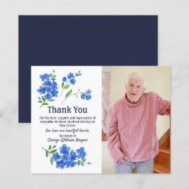 Glöm mig Ingen Blommigt Tack Funeral Sympathy Kort