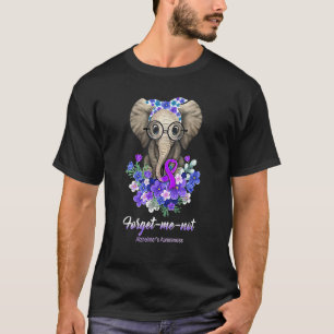Glöm mig Inte Alzheimers medvetande Elephant Flowe T Shirt