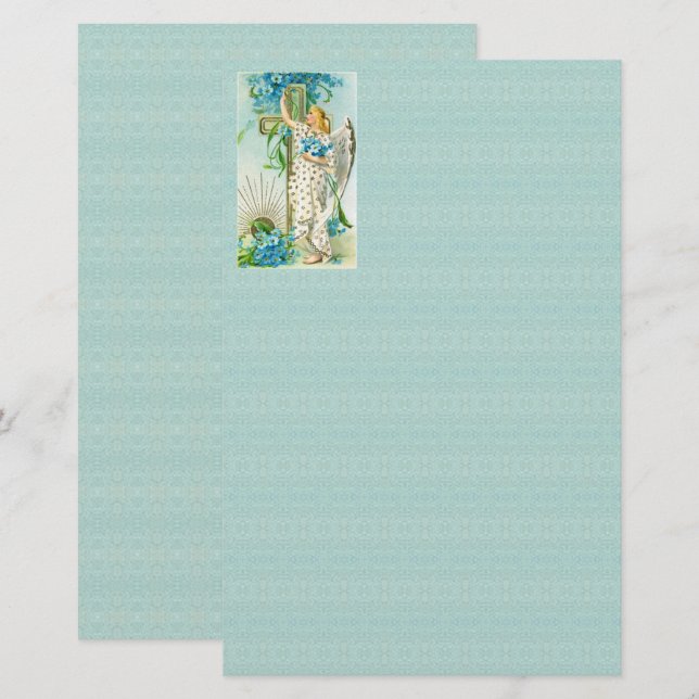 Glöm mig inte Angel Stationery Brevpapper (Fram/baksida)