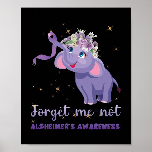 Glöm mig inte att Alzheimers medvetande Elephant F Poster (Framsidan)