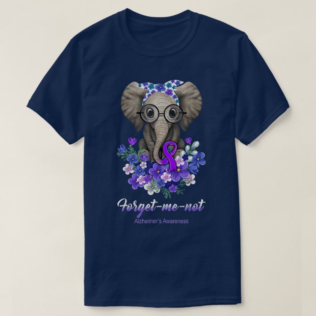 Glöm mig inte att Alzheimers medvetande Elephant F T Shirt (Design framsida)