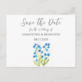 Glöm mig inte att blomma Blå Blommigt Rustic Vykort