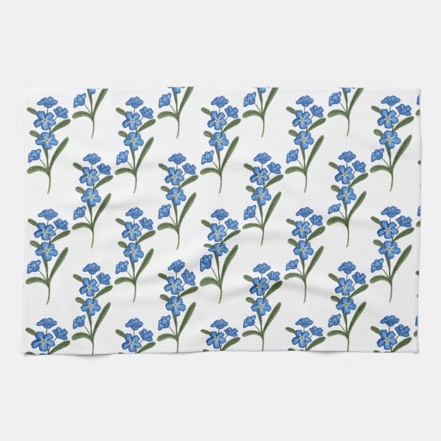 Glöm mig inte att blomma Tea Towel Kökshandduk (Horisontell)