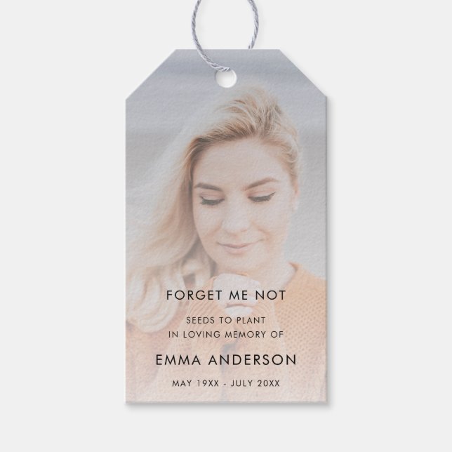 Glöm mig-inte-begravning | Memorial Seed Packet Presentetikett (Framsidan)