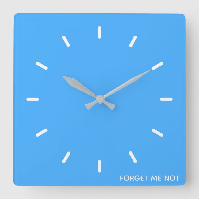 Glöm mig, inte blå färg namn fyrkantig klocka (Framsida)