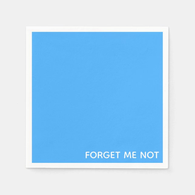 Glöm mig, inte blå färg namn pappersservett (Framsidan)