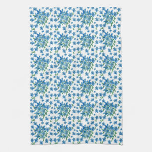 Glöm mig inte Blå vattenfärgsblommor Kökshandduk