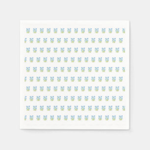 Glöm mig inte Blåa blommor Baby Shower Girl Pappersservett