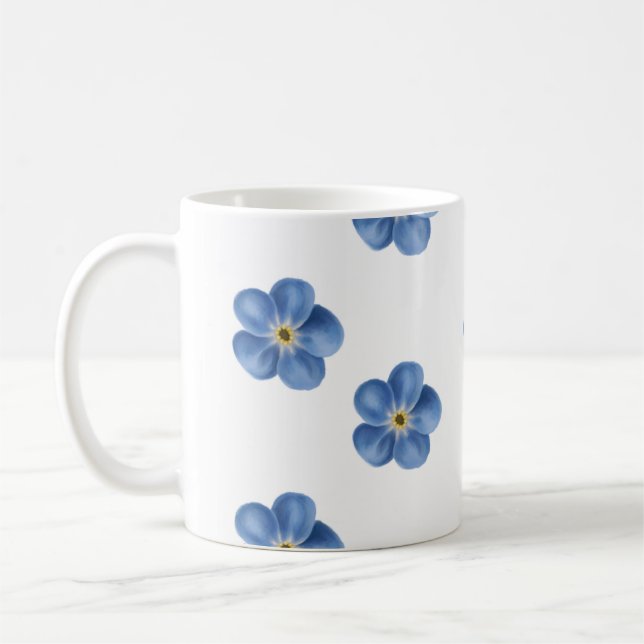 Glöm mig inte/blåttblommamuggen kaffemugg (Vänster)