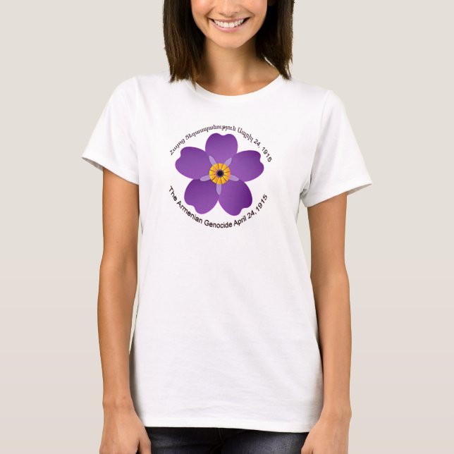 Glöm mig inte blomma Հ ա յ ց ց ե budgivningsår bud T Shirt (Framsida)