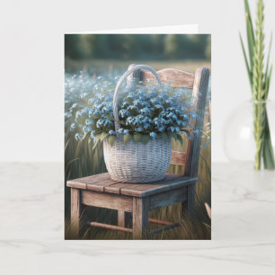 Glöm mig inte blomma Basket Kort