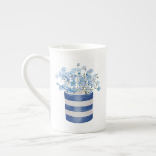 Glöm mig inte blomma keramiska Älskare Benporslin Mugg
