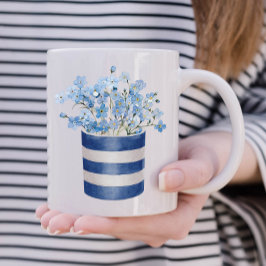 Glöm mig inte blomma keramiska Älskare Kaffemugg