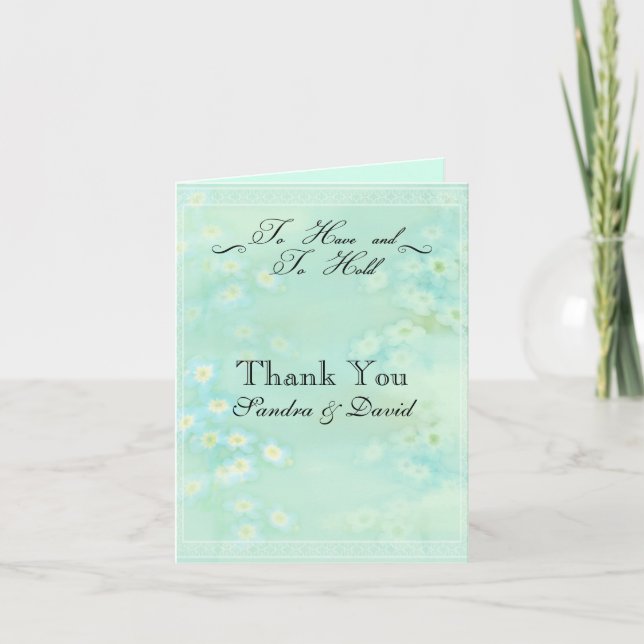 Glöm mig inte Blommigt Bröllop Tack (Framsida)