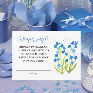 Glöm mig inte Blommigt Diaper Raffle Baby Shower Tilläggskort