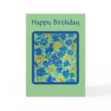 Glöm mig-Inte Blommigt-födelsedagskort