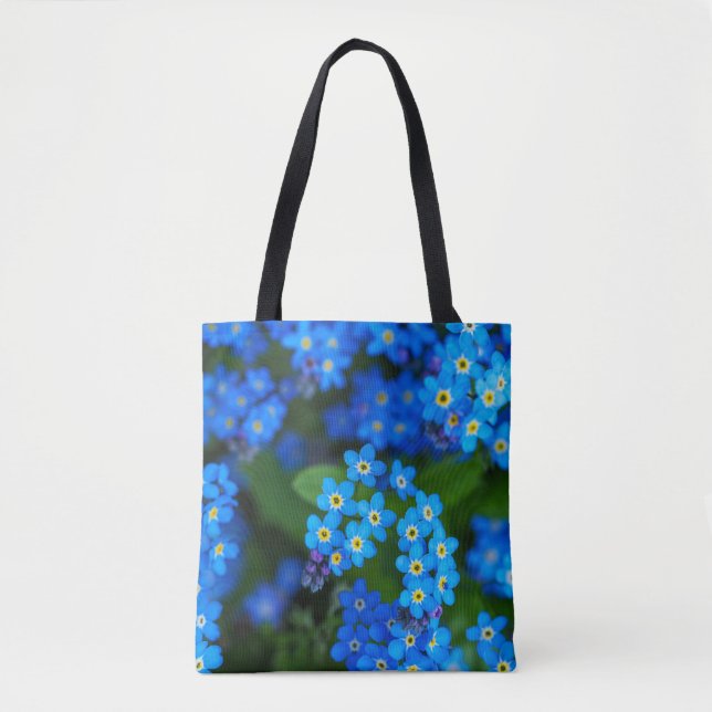 Glöm mig inte Blommigt Tote Bag Tygkasse (Framsida)