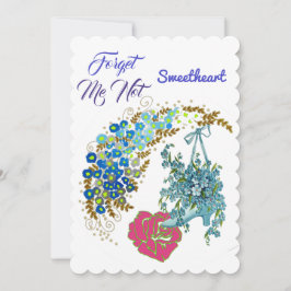 Glöm mig Inte Blommigten Swehoney Romantic Rosa ro Julkort