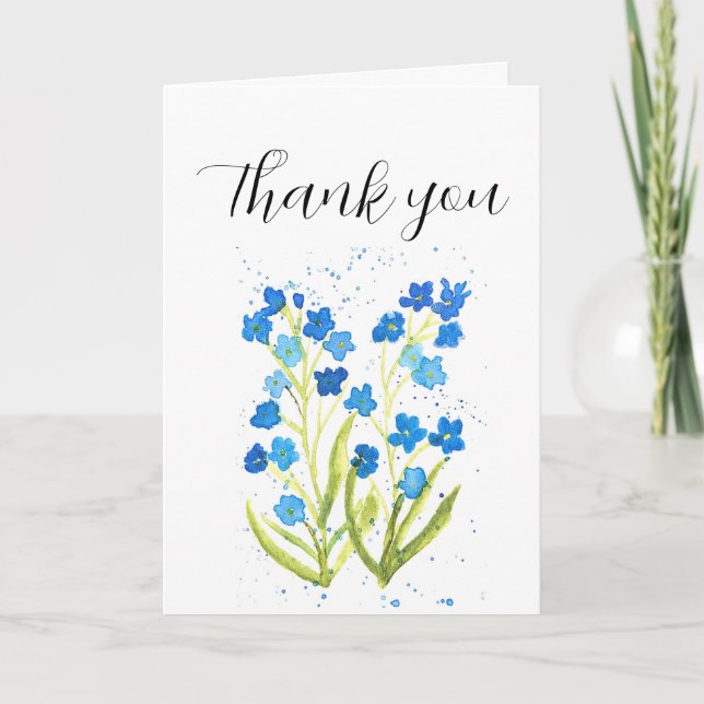 Glöm mig inte Blommor Baby Shower Tack Kort (Framsida)